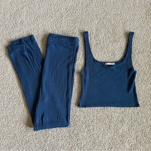 Reformation Two Piece Ribbed Lounge Set